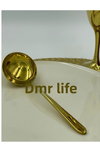 DMR LİFE Dmr Life Gold Sauce Serving Ladle 1 Pcs (Small Boydur Tableware Serving)