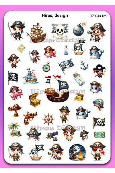 Hiras Dizayn 17x25cm Autocolante tematice cu craniu de pirat de dimensiuni ma...