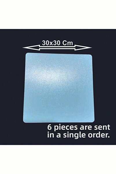 ASUDE HEDİYELİK 6 Pieces 30X30 cm Baby Blue Square Wooden Mdf Cake Base Subla