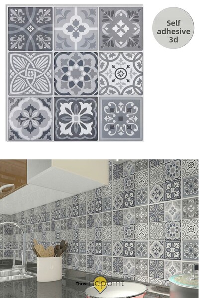 Trendpoint 1 брой 3D 30 см × 30 см кухненски плот за кухненски плот PVC самоз...