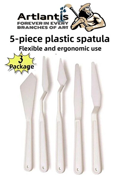 Artlantis Set de 5 spatule din plastic pentru pictură și sculptură Spatulă di...