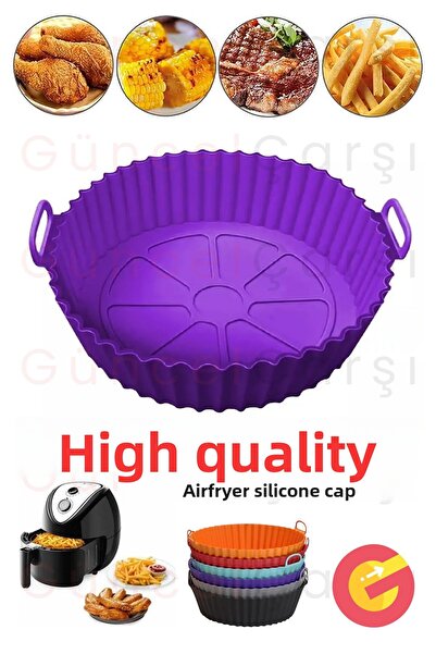 GüncelÇarşı حاوية خبز من السيليكون من Airfryer مقاس 20 × 5 سم خالية من مادة B...