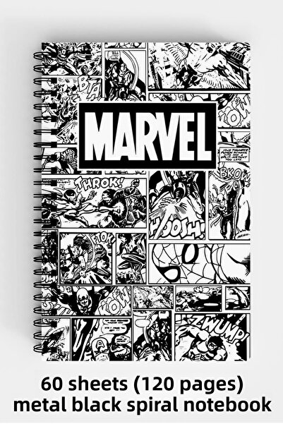 Anime Marketi Super Heroes Design A5 Spiral Hard Cover Notebook 120 Sheets