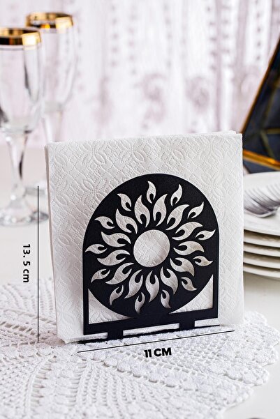 Doreline Sun Motif Desktop Decorative Napkin Holder Towel Holder Black (dimension: 11 X 13.5)