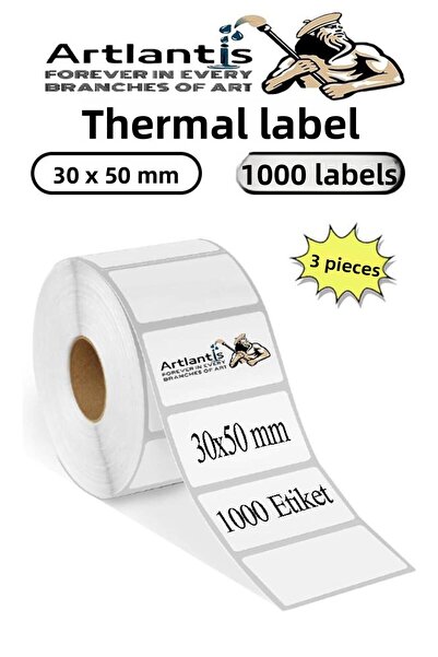 Artlantis Etichetă adezivă pentru coduri de bare 30X50 mm, 3 bucăți, etichetă...