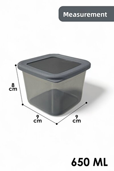 İronika Silicone Lid Food Grocery Storage Container Square Storage Box Set 12 Pieces 650ml