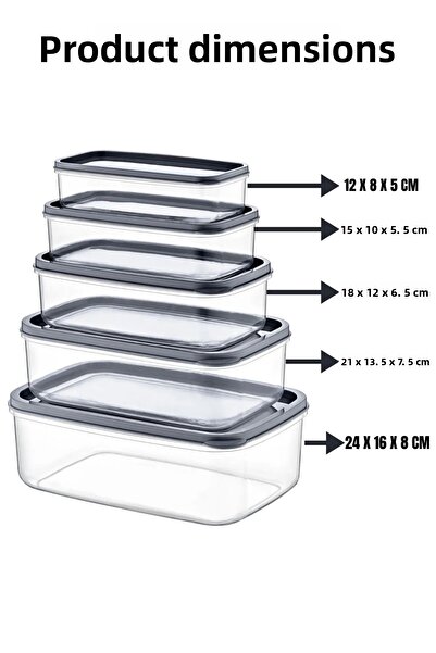 MHK Collection Set of 15 Rectangular Clear Storage Containers Refrigerator Organizer