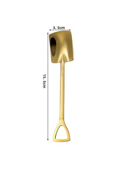 Chavin 6 Pieces Gold Shovel Dessert Steel Fruit and Ice Cream Spoons - Cin755sr-6