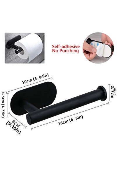 Choice Paper Holder Black No Drilling Toilet Paper Holder Bathroom Roll Tissue Towel Dispenser Hanger Stain