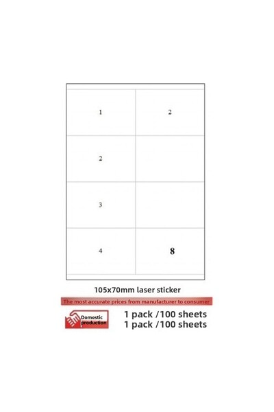 A1 Etiket Etichetă laser Pia Tw-2208 100 coli A4 Etichetă laser 105 X 70 Dime...