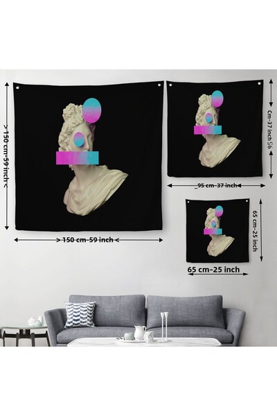 Harita Sepeti Vaporwave Style Contemporary Art Canvas Wall Cloth-Carpet-5100
