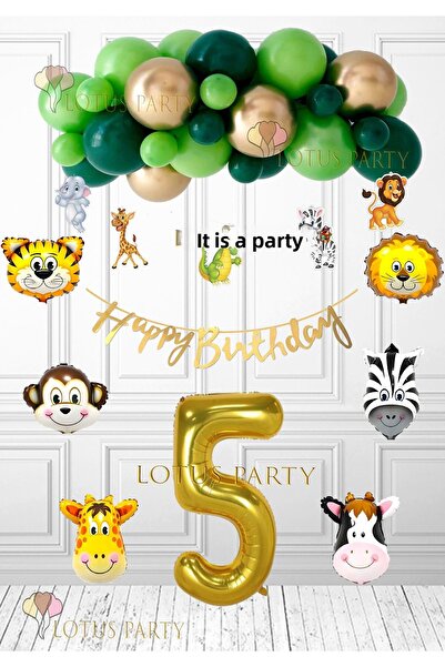 LOTUS PARTY Concept de zi de naștere Safari - 6 baloane Safari - 5 banner Saf...