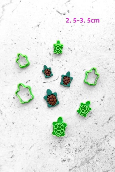 WE3D طقم صلصال سيراميك من طين بوليمر سلحفاة مقاس 2.5 - 3 - 3.5 سم