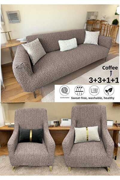 etleshome Jacquard 3 3 1 1 Elastic Sofa Cover |   Elastic Seat Cover |   Seat...