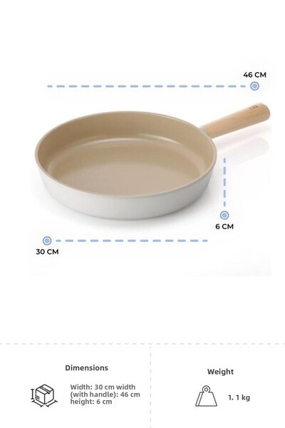 NEOFLAM Beige Aluminum Fika Pan - 30 cm