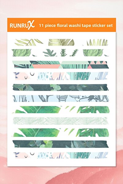 Runrux ملصق شريط واشي الأزهار - جدول الأعمال، دفتر الملاحظات، الكمبيوتر المحم...