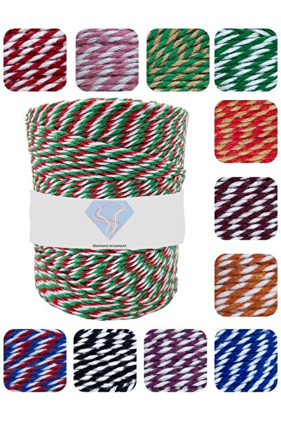 E Elmas حبل تجميع بثلاثة ألوان أخضر أحمر أبيض (2-3MM-200GR-200M)