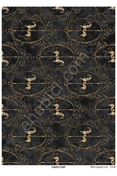 ehobici Lineart Brass Decopage Paper Model - 1550