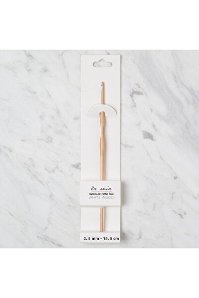 N&M STORE لا ميا وايتوود 2.5 ملم 15.5 سم خشب صوف كروشيه