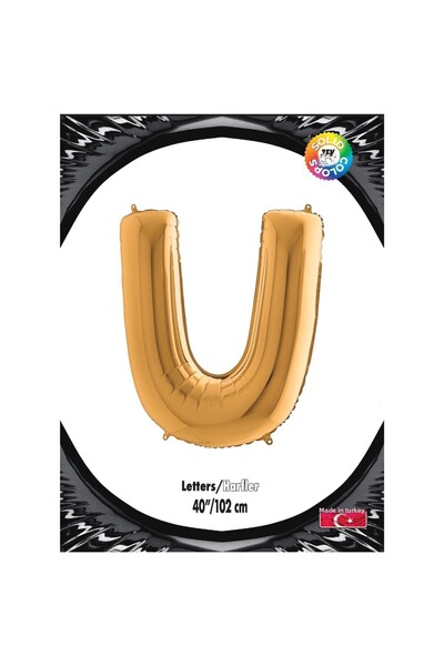 Generic Brand حرف U بالون من رقائق الذهب مقاس 40 بوصة