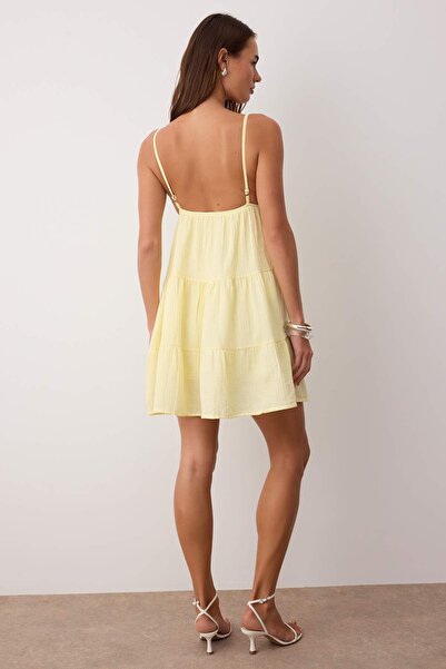 Trendyol Collection Yellow Straight Short / Mini Woven Dress Twoss25El00919