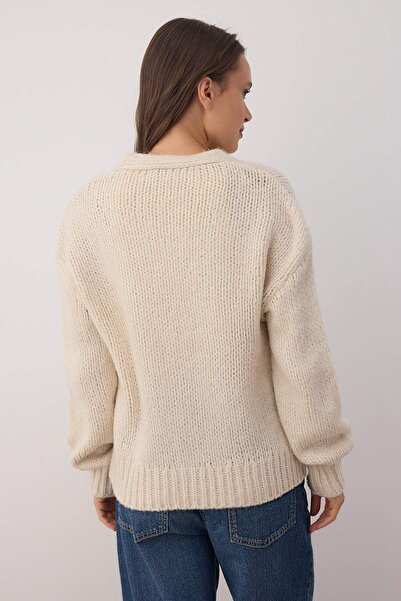 Trendyol Collection Kámen Měkká textura Ovoce Vyšívaný Široký úplet Cardigan TWOAW26HI00117