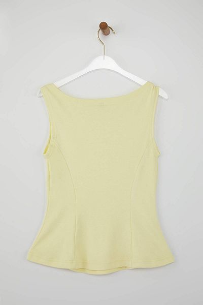 Trendyol Collection Yellow Zero Sleeve Crew Neck Stretch Knitted Blouse Twoss25Bz00604
