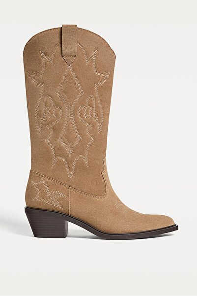 Stradivarius Süet kovboy çizme