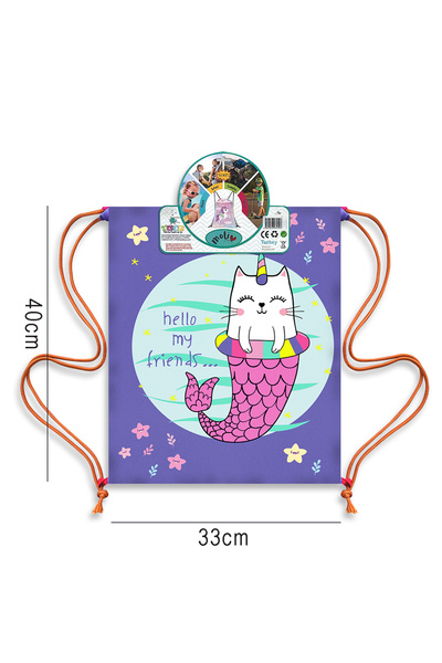 Molie Mermaid Waterproof Girl's Drawstring Backpack - Beach Bag