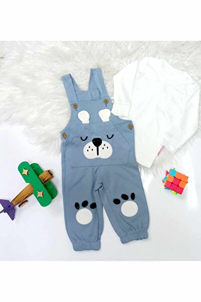 MÇ FAMİLY STORe KIZ ERKEK BEBEK TULUM UNİSEX PAMUKLU TULUM 2Lİ  BEYAZ BODY SALOPET BEBEK TAKIM