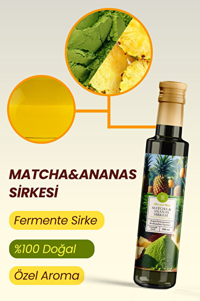 Mim and More Matcha & Ananas Sirkesi - Organik, Doğal Fermantasyon, %100 Doğal, Katkısız, 250 ml