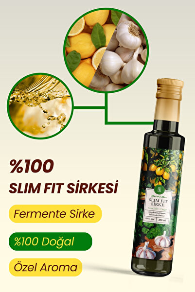 Mim and More Slim Fit - Maydanoz & Limon & Sarımsak Sirkesi, Doğal Fermantasyon, %100 Doğal, Katkısız, 250 ml