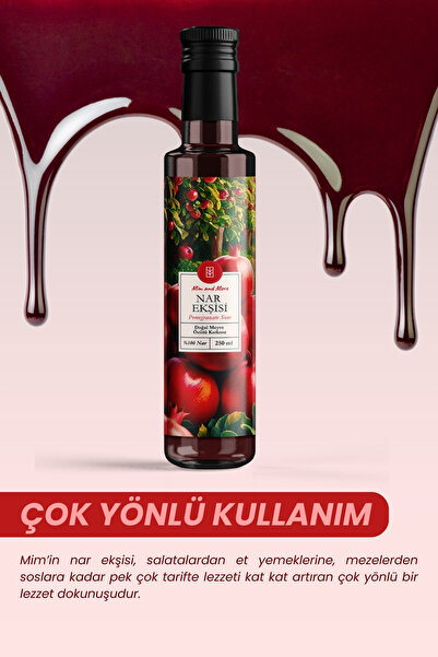 Mim and More Nar Ekşisi - %100 Doğal, Katkısız, Şeker İlavesiz, 250 ml