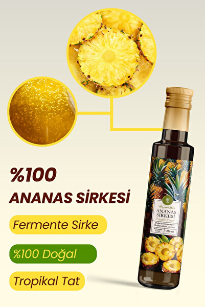Mim and More Ananas Sirkesi - Doğal Fermantasyon, %100 Doğal, Katkısız, 250 ml