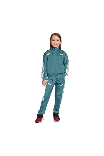adidas Jm0834-C Lk Mrvl Sm Ts &amp; Children's Tracksuit Set Green