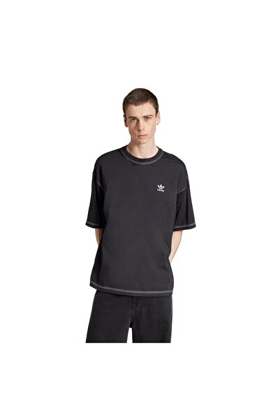adidas Trefoil Essentials Erkek Siyah Oversize T-Shirt