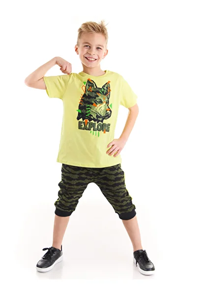MSHB&G Explorer Wolf Boy T-shirt Capri Shorts Set