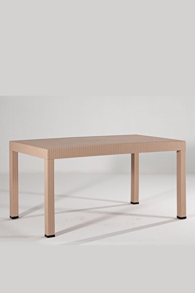 SANDALİE Rattan 90x150 Camsız Cappucino Masa - Bahçe&balkon&teras