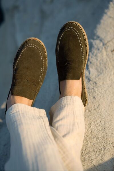 by selvi Lukka Shoes Pantofi pentru bărbați din piele naturală din piele intoarsa Rose Khaki, espadrile