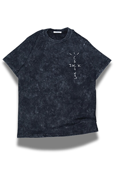 Fuddy Moda Unisex Oversize Cactus Jack πίσω μπλουζάκι με στάμπα που πλένεται - Travis Scott Vintage
