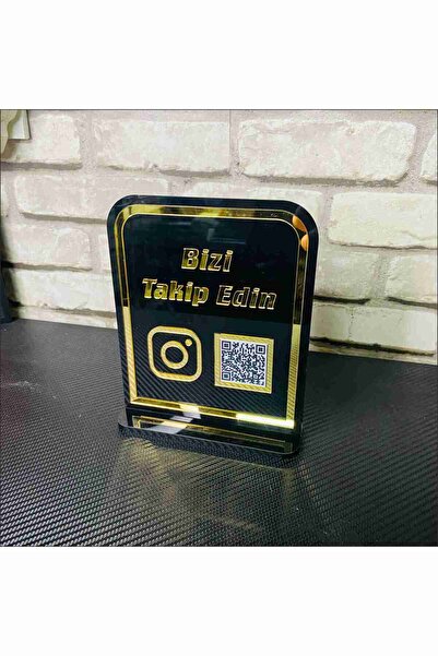 starthediyelik karekodlu bizi takip edin pleksi tabela 15x18cm