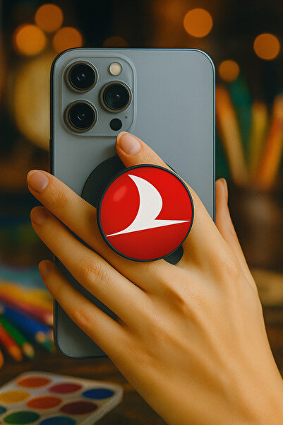 Genel Markalar Türk Hava Yolları Telefon Tutucu Pop Socket Rahat Kullanım Par...