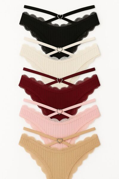 MAVİ QUMSAL Ribana Halkalı Bikini 5'li Set