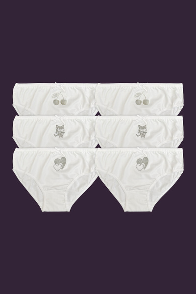 TEKKAPLAN 6 Pack Girls' Lycra Stone Panties