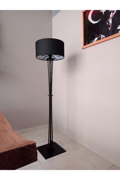 Balsa Dekor Ahşap Lambader Siyah- Siyah