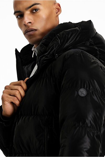 Kiğılı Δερμάτινο παλτό με κουκούλα