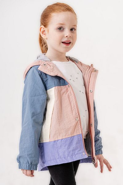 Verscon Girl's Hooded Lined Raincoat with Snap Fasteners and Zipper Closure 1 - 5 Years