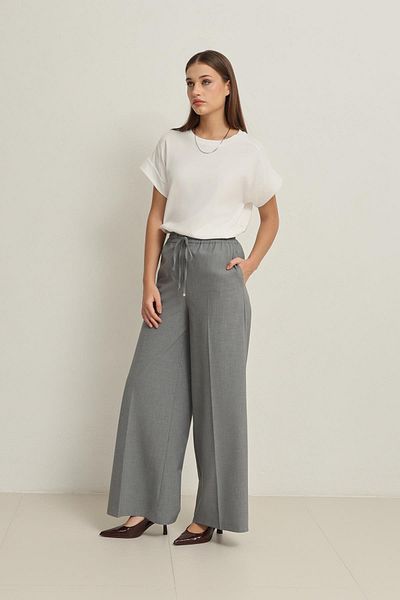 Setre Gray Elastic Waist Relaxed Cut Trousers