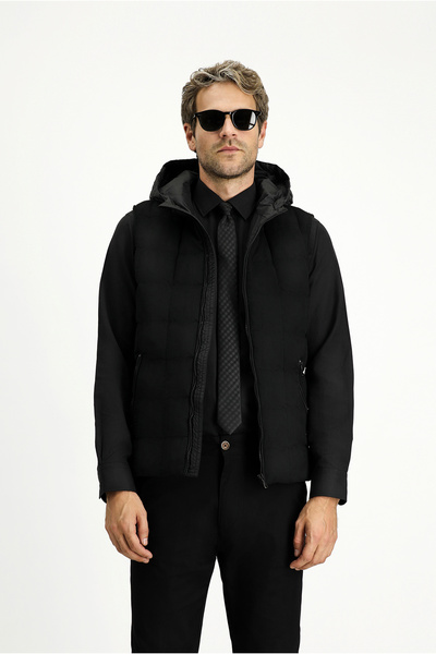 Kiğılı Slim Fit Dar Kesim Kapüşonlu Spor Yelek