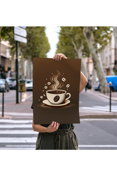 Rosaart Coffee Poster, Frameless Poster, Digital Printing Coffee, Kitchen Office Coffee Corner Decoration, Poster